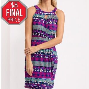 Vibrant Purple and Blue Midi Dress